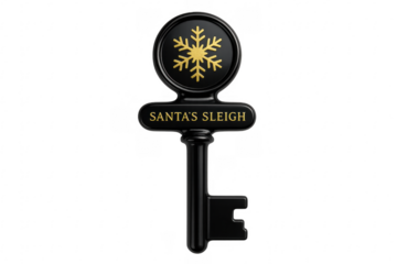 Santa's sleigh magic key with snowflake symbol