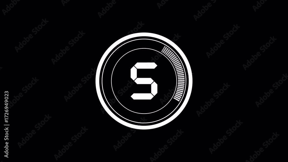 Poster simple 15 seconds countdown timer animation. on white background. 4k video