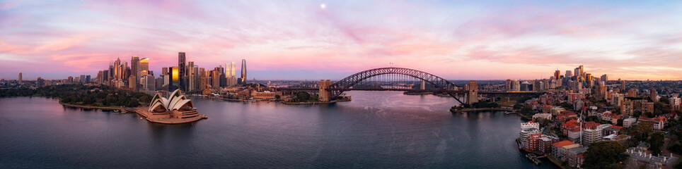 D Sydney Kirribilli wide pink CBD Panorama