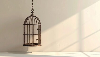 Empty Bird Cage. Freedom concept