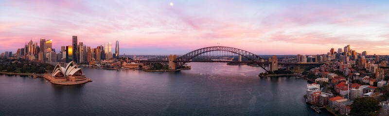 D Sydney Kirribilli closer pink CBD Panorama