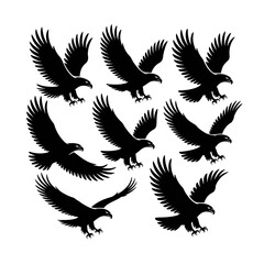 Dynamic eagles in flight creating a powerful, soaring visual for bold branding and impactful designs.
