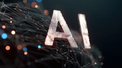 A digital representation of AI, showcasing intricate networks of glowing connections and futuristic elements.