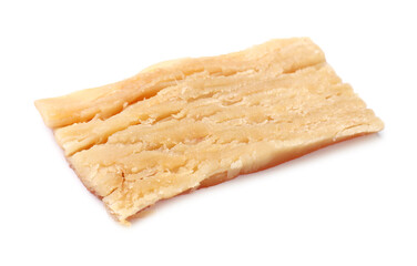 Piece of tasty dried squid isolated on white