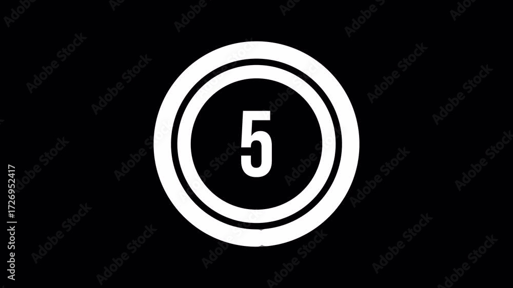 Poster ten seconds countdown animation from 10 seconds to 0 seconds on a transparent background, ten second