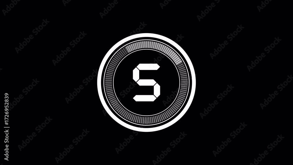 Poster 10 second countdown with circle animation, 10 to 0 animation countdown. 4k video