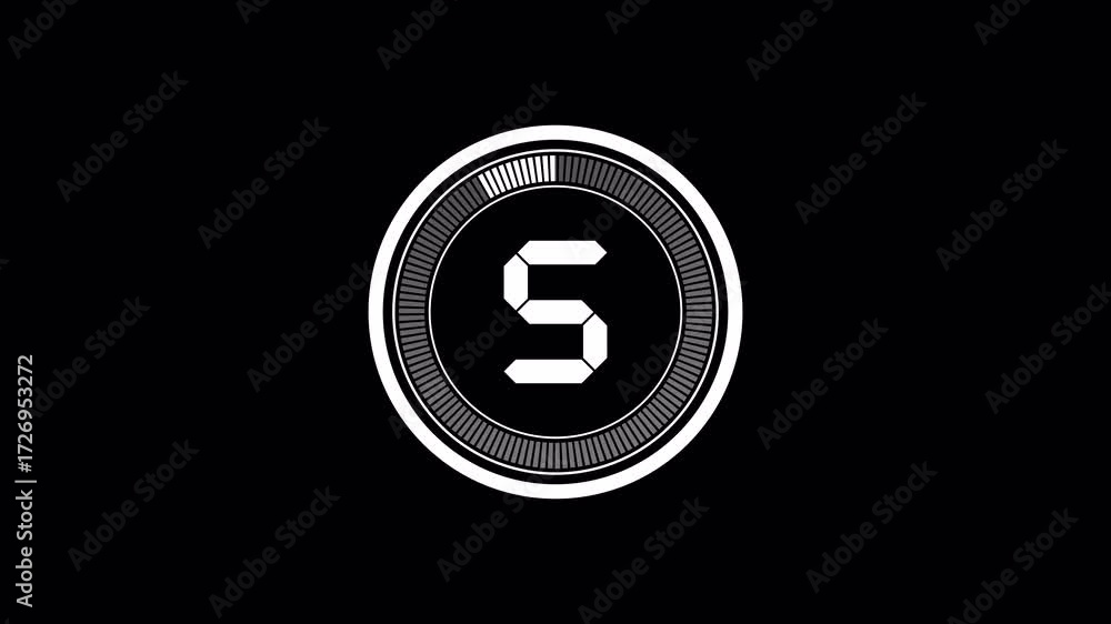 Poster 10 seconds countdown animated charging circle animation 10 seconds countdown with circle on white ba
