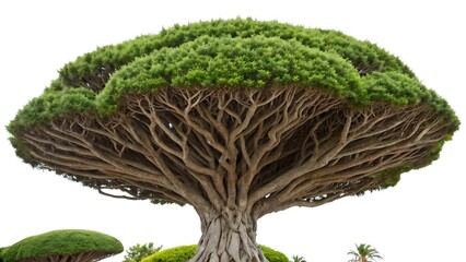 Magnificent topiary tree with verdant foliage and intricate branch structure isolated on AI Generated