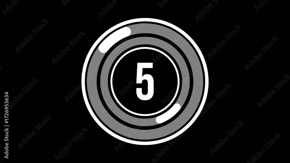 Poster 10 second countdown timer animation from 10 seconds to 0 second with white background, 4k video