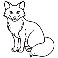 Foxy line art vector