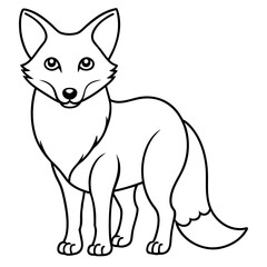 Foxy line art vector