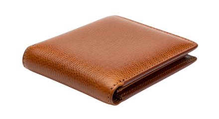 Brown Leather Bifold Wallet on Black Background accessory