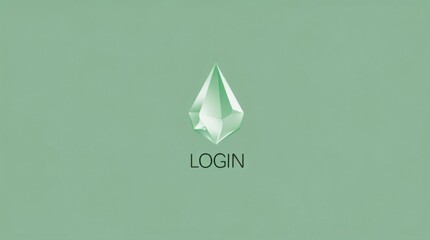 Elegant Login Interface: A sleek and modern login interface with a diamond-shaped icon set against a soft, muted green background, embodying elegance and ease of use. 