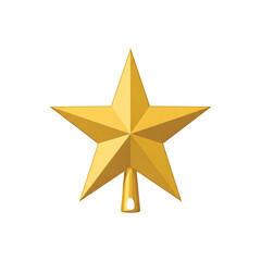 Obraz premium Elegant golden Christmas star tree topper, a festive holiday decoration and a classic symbol of the season, isolated on a white background
