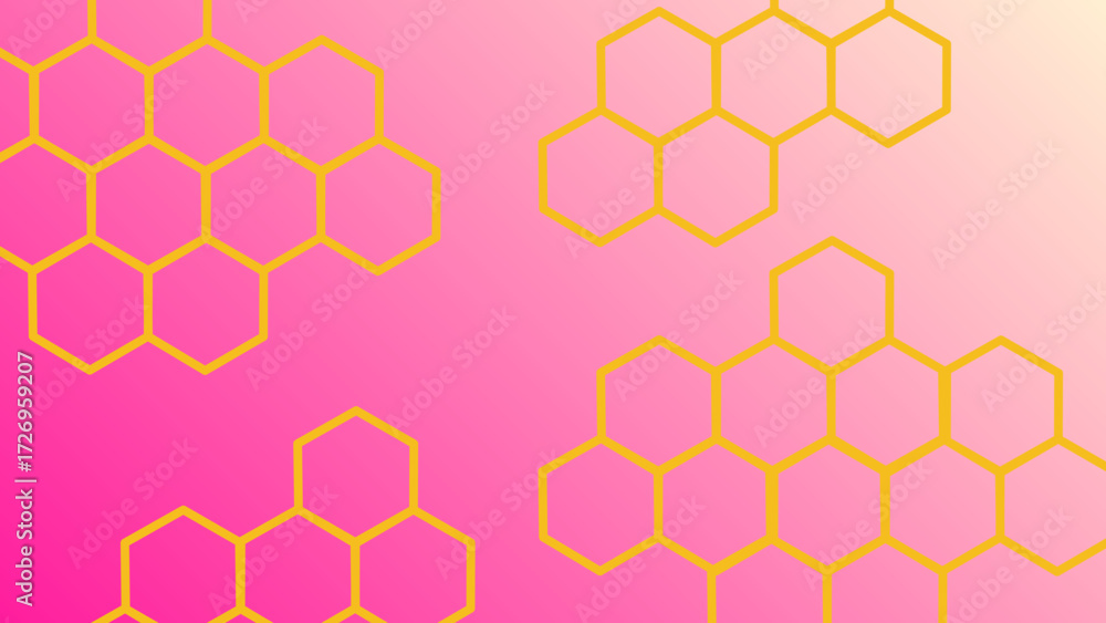 Poster abstract honeycomb pattern with pink gradient for modern design and creative backgrounds usage art v