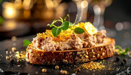 Gourmet liver p?t? on toasted bread