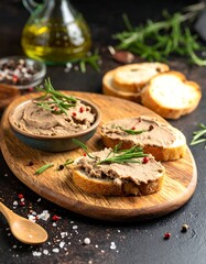 Gourmet liver p?t? on toasted bread