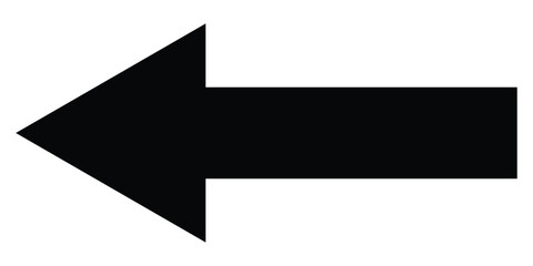Dark black isolated arrow icon on white background.  Modern simple vector arrow on white page. Pointing arrow icon set. Left side pointing arrowhead. EPS 10. 
