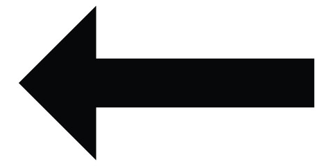 Obraz premium Dark black isolated arrow icon on white background. Modern simple vector arrow on white page. Pointing arrow icon set. Left side pointing arrowhead. EPS 10. 