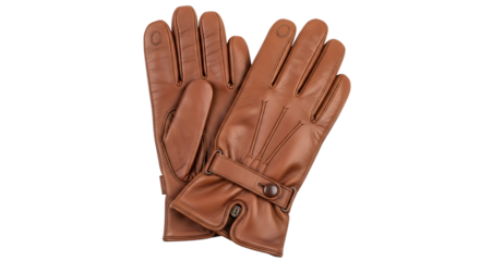 Pair of Brown Leather Gloves on Black Background brown gloves