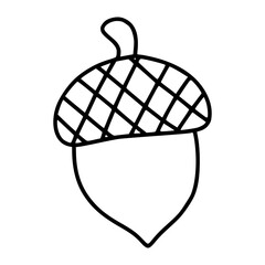 Acorn embroidery template for autumn craft design kit