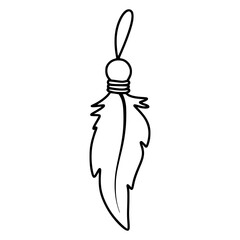 Feather charm black and white autumn embroidery template