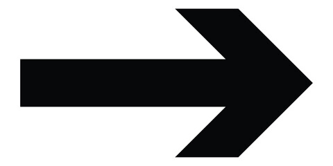 Dark black isolated arrow icon on white background.  Modern simple vector arrow on white page. Pointing arrow icon set. Right side pointing arrowhead. EPS 10. 