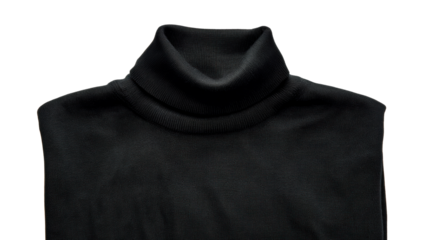 Black turtleneck sweater on a white isolated background