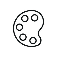 Fototapeta premium Paint palette icon in outline style representing creativity and hobby visuals.