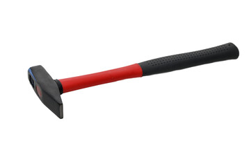 Steel-headed construction hammer isolated on white background