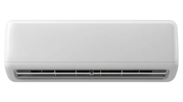 Modern air conditioning unit, white isolate background.