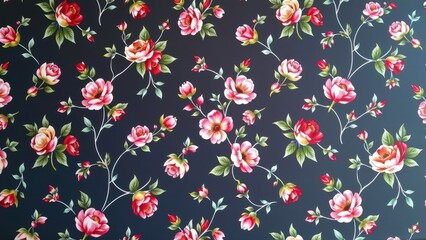 Subtle charcoal grey wallpaper with a delicate, repeating floral pattern. Perfect for adding a touch of understated elegance, interior design, monochrome