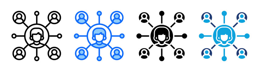 Networking Opportunities icon Multi Style Vector Illustration