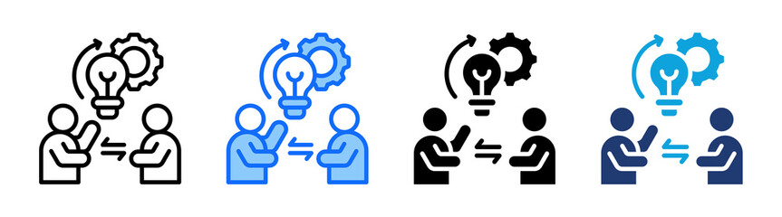Mentoring Initiatives icon Multi Style Vector Illustration