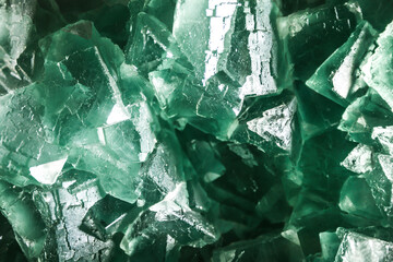 Natural green crystal ore texture

