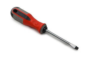 Flathead screwdriver isolated on white background