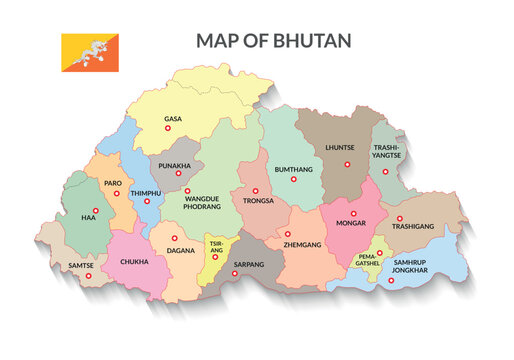 map of Bhutan vector