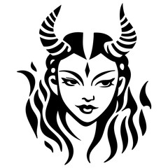 Demoness Horns Abstract Illustration