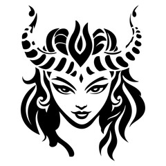 Demoness Horns Abstract Illustration