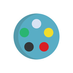 Paint palette icon in detailed color style for decoration, culture, and education.