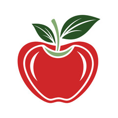 Apple silhouette logo bold clean fresh fruit concept vector art illustration