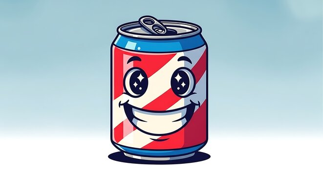 Soda can happy face.
