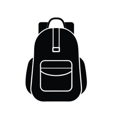 Backpack silhouette logo minimal clean outdoor vector art illustration