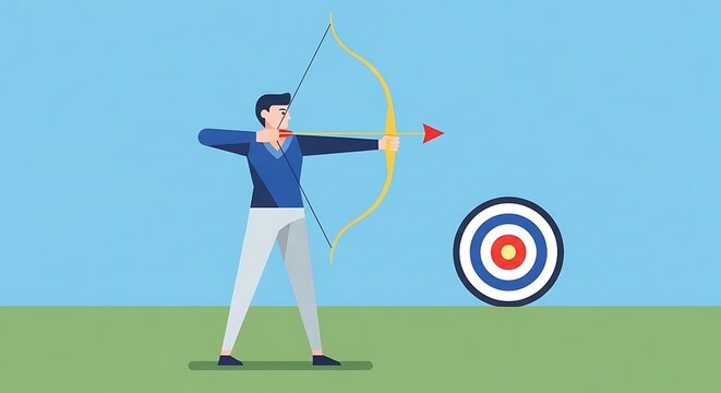 Archer Aiming at Target. (3)