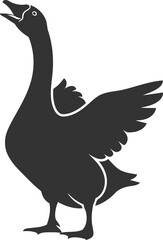 Goose bird vector silhouette black illustration