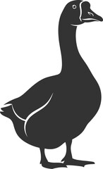 Goose bird vector silhouette black illustration