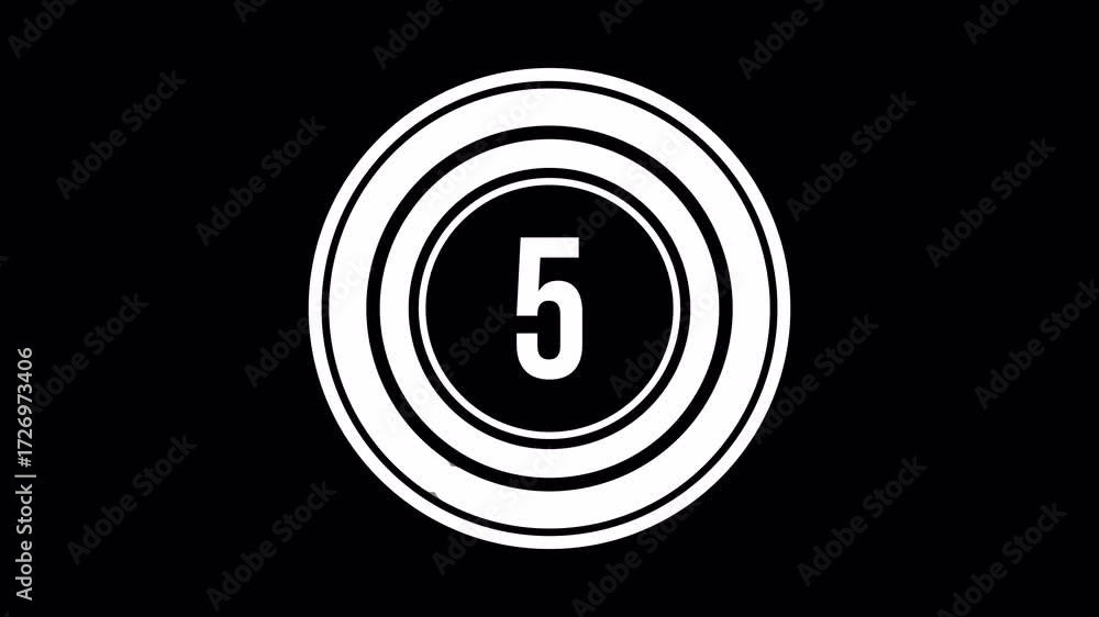 Poster circle countdown timer five second animation from 10 to 0 seconds