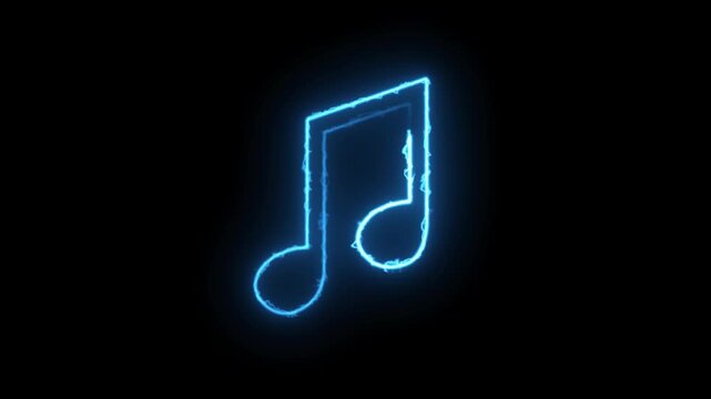 Musical design vector of music notes and a treble clef on a black background as a sound symbol or icon animation 