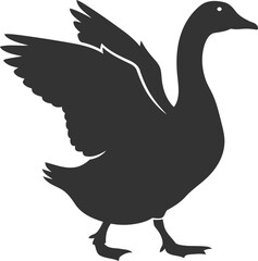 Goose bird vector silhouette black illustration
