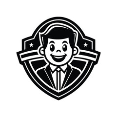 Clipart logo bold clean flat cartoon creative design vector art illustration